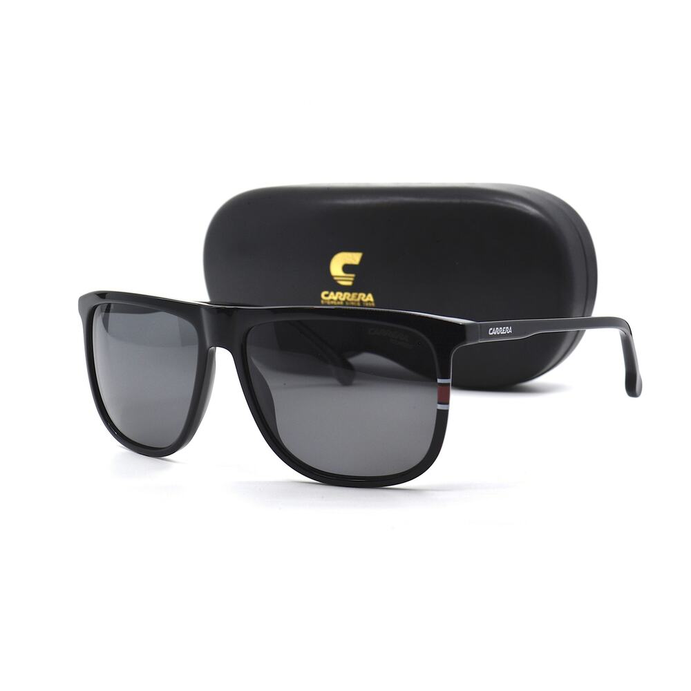 NEW CARRERA 218/S 807 BLACK GREY POLARIZED AUTHENTIC SUNGLASSES - Picture 4 of 11